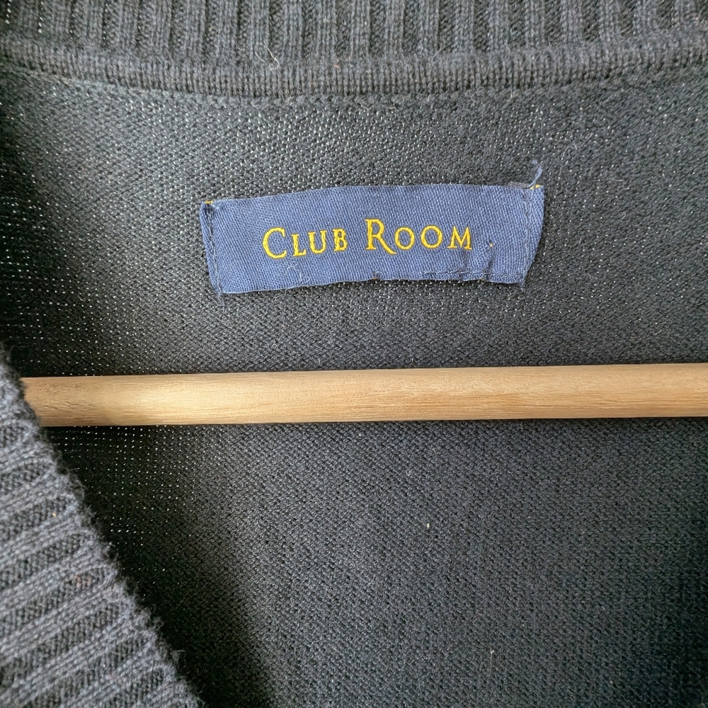 Knit Sweater Vest Argyle Club Room Black and Grey Academia Teacher Size Medium - Picture 5 of 7